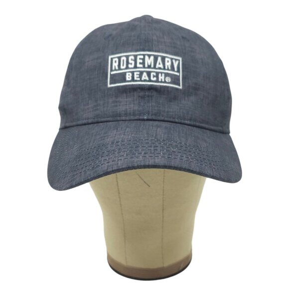 Rosemary Beach Embroidered Logo Strapback Cap Trucker Baseball Hat Washed Blue - Picture 10 of 14